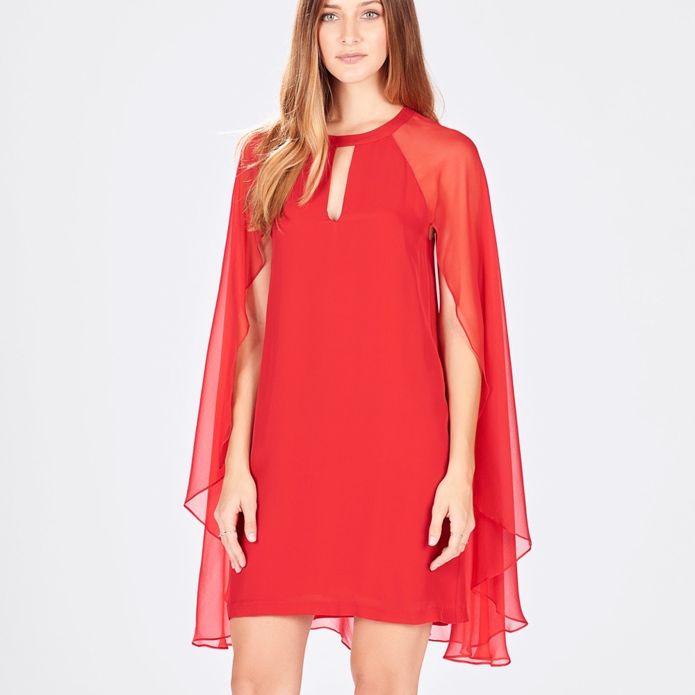 Parker Bernadette combo dress in poinsettia / red NWT - Picture 3 of 9